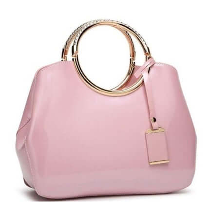 Sexy Women Ladies Party Hand Wedding Bags in pink with golden accents and stylish design, perfect for special occasions.