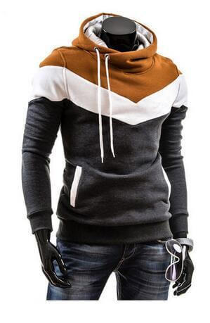 WINTER AUTUMN DESIGNER HOODIES in patchwork style with hood and regular fit for men.