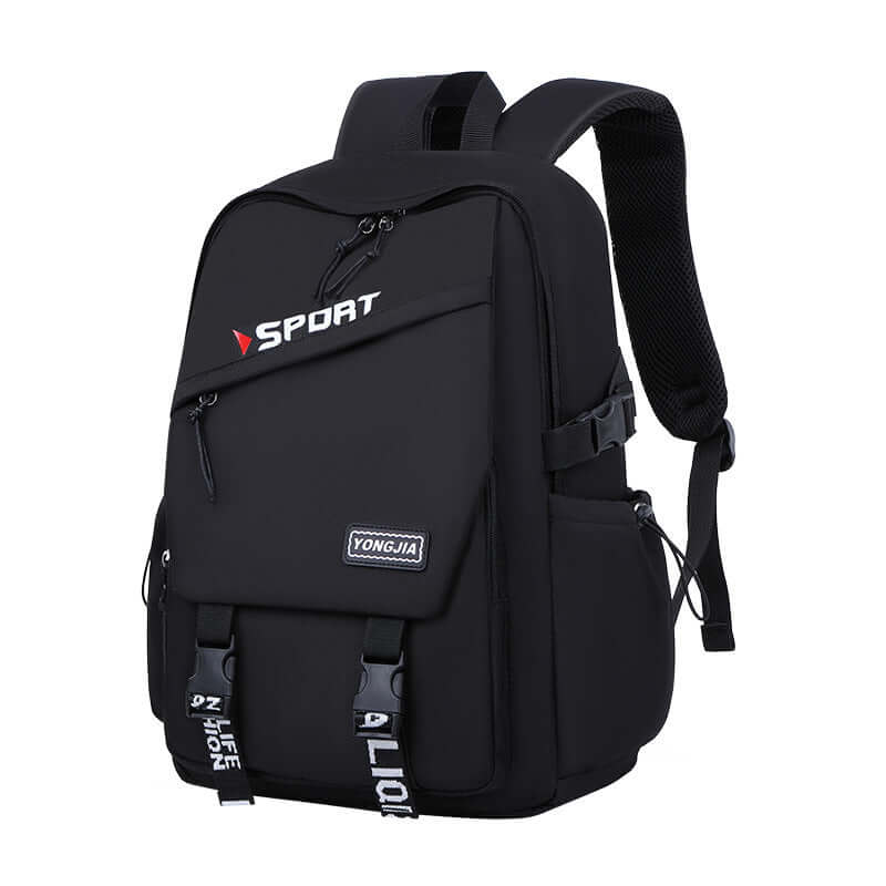 Girls' Large Capacity School Backpack – Waterproof Oxford Bag for Teens in black, stylish and functional design.