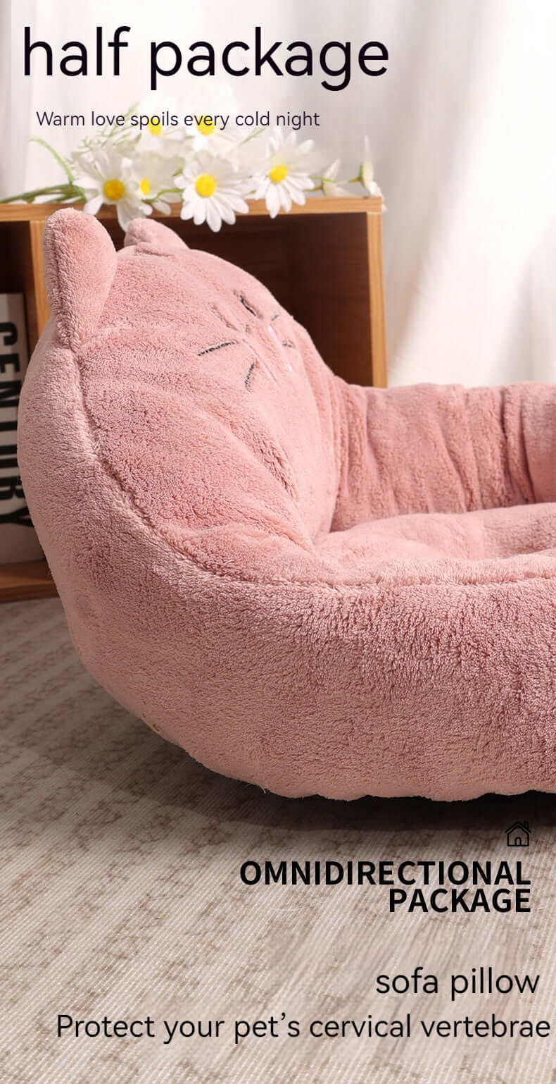 Cartoon Cat Pet Bed Nest for Small Dogs and Cats