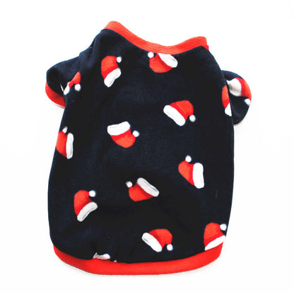 Dog Christmas Clothing Optional Classic Pattern Christmas Hat Ginger Cake Autumn And Winter Pullover Fluffy Jacket Warm Hoodie