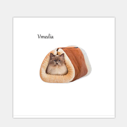Suede Cat Tunnel Sleeping Bag Nest With Crinkle Sound