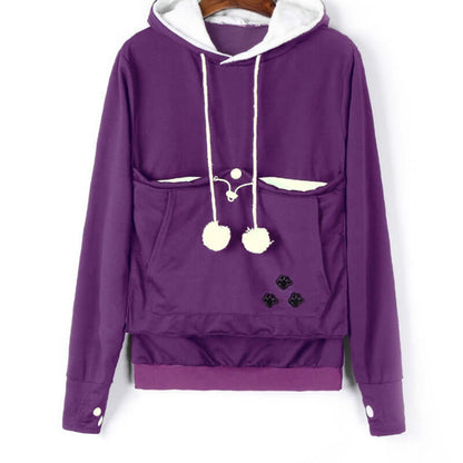 Unisex Cat Lover Hoodie Sweatshirt Cotton Blend