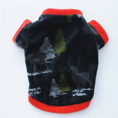 Dog Christmas Clothing Optional Classic Pattern Christmas Hat Ginger Cake Autumn And Winter Pullover Fluffy Jacket Warm Hoodie