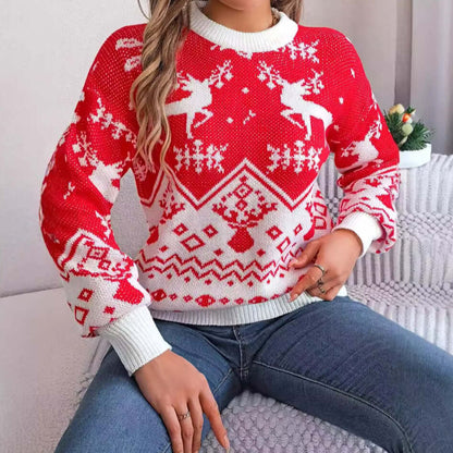 Women’s Deer Knit Christmas Sweater Pullover