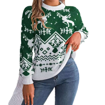 Women’s Deer Knit Christmas Sweater Pullover