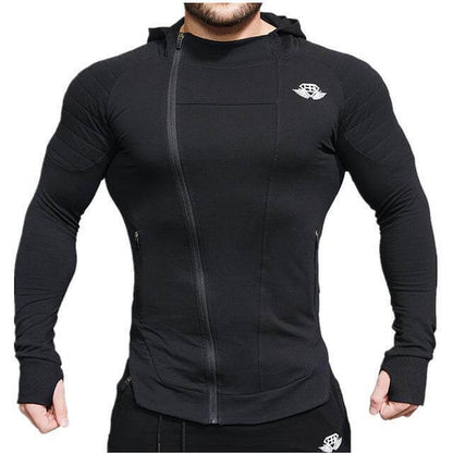 New Gyms Slim Fit Hoodies, slim fit black hoodie for men, perfect for workouts and casual wear.
