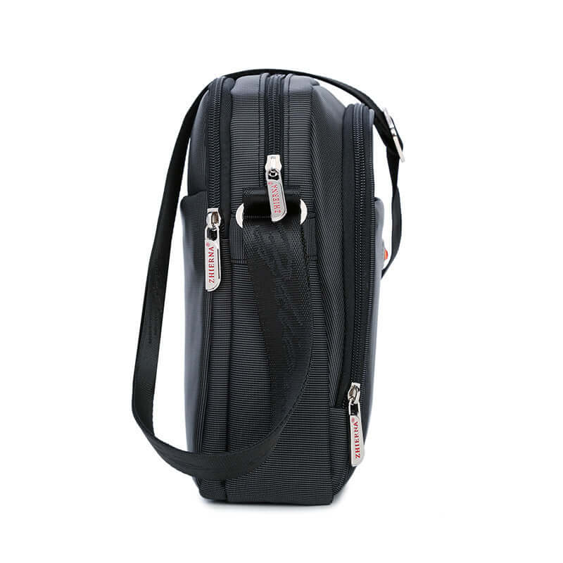 Men's Bags, Oxford Cloth Bags, Handbags, Fashion Shoulder Bags, Messenger Bags, Business Bags side view with zippers