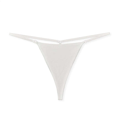 Ultrathin a string thong woman in white with minimal coverage and stylish design.