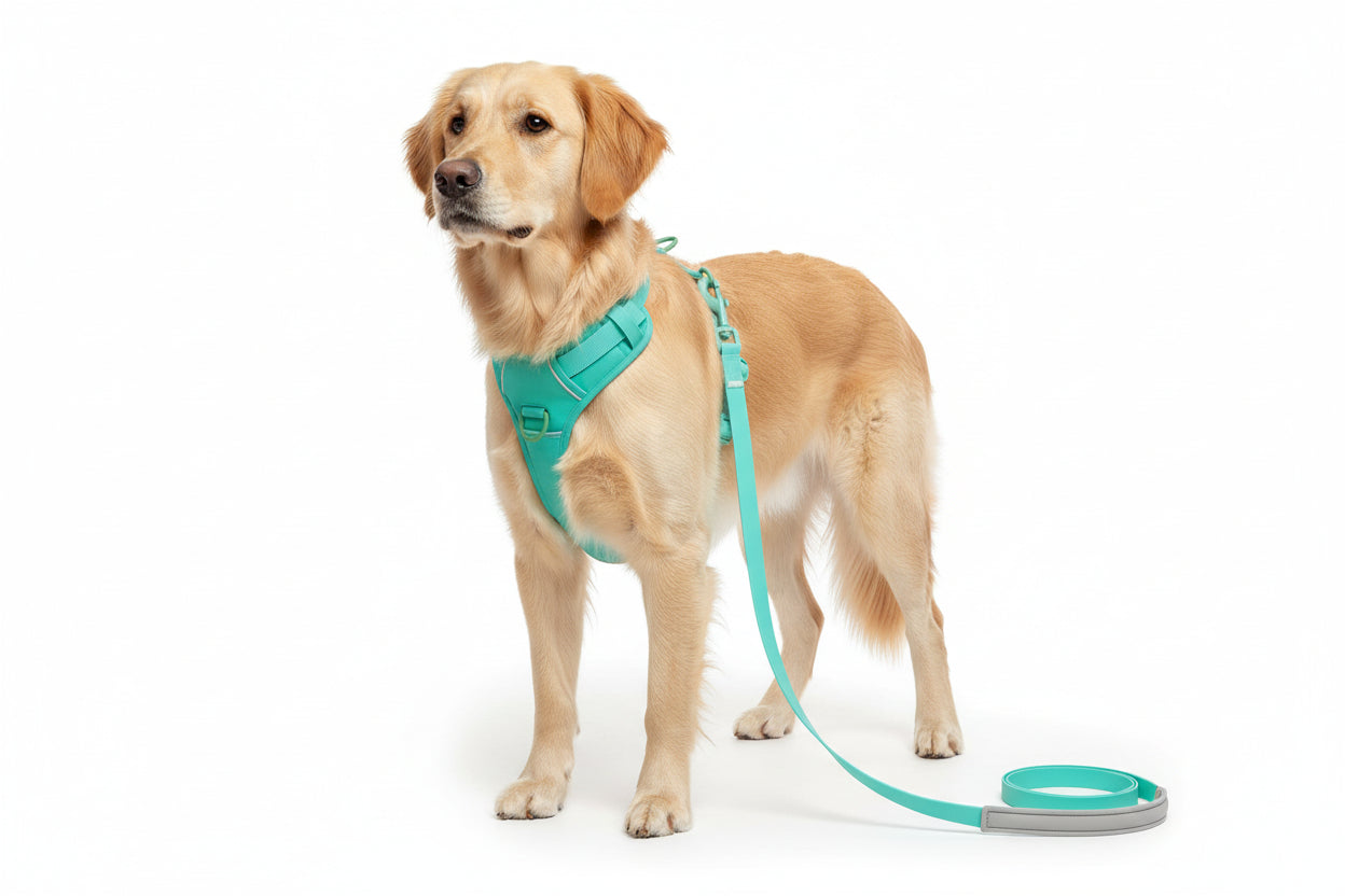 Jelly Color PVC Waterproof Pet Collar & Leash Set