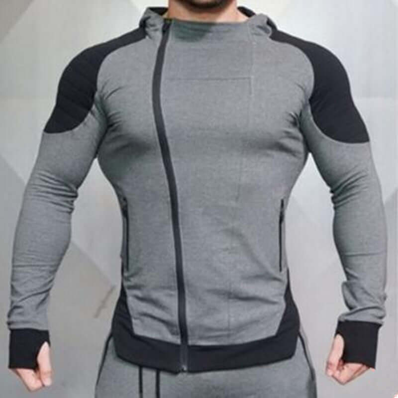 New Gyms Slim Fit Hoodies worn by a muscular male model showcasing athletic fit and style.