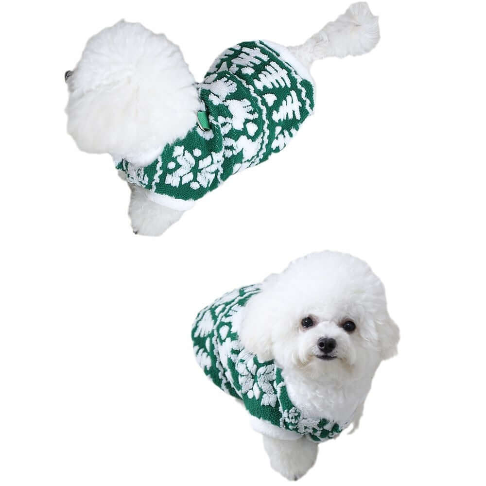 Christmas Pet Plush Hoodie With Leash Ring For Small Dogs