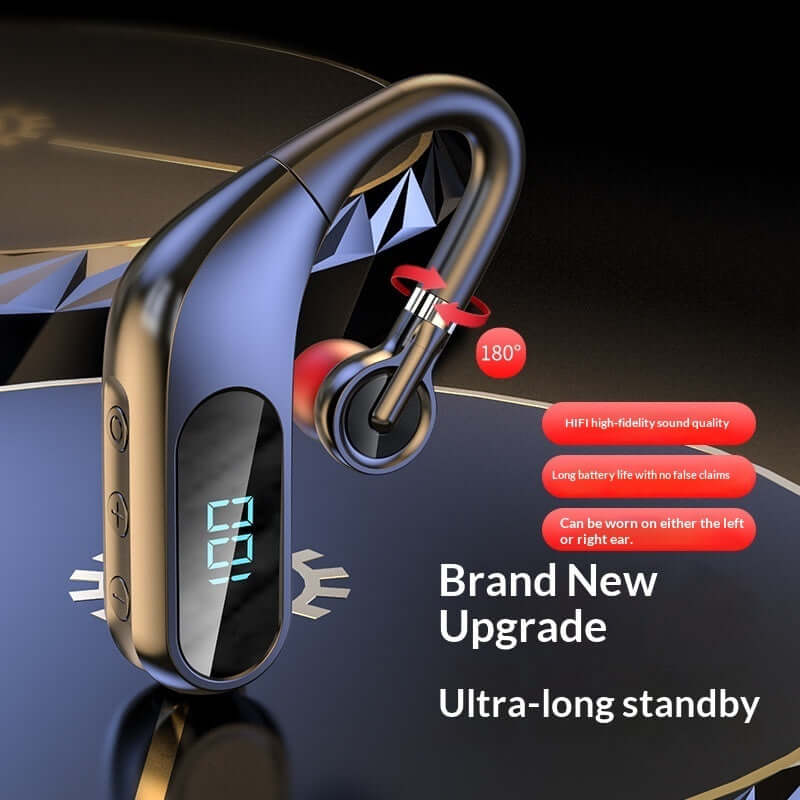 Bluetooth Earbuds With Digital Display Over-ear Design Noise Cancellation And Wireless In-ear For Sports