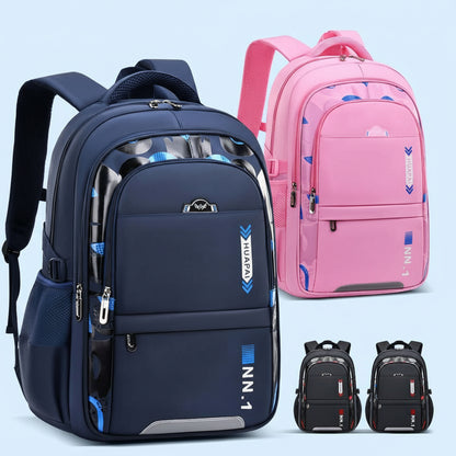 Kids & Teen School Backpack – Large Capacity Oxford Cloth Bag in pink and navy, perfect for school, work, and travel.