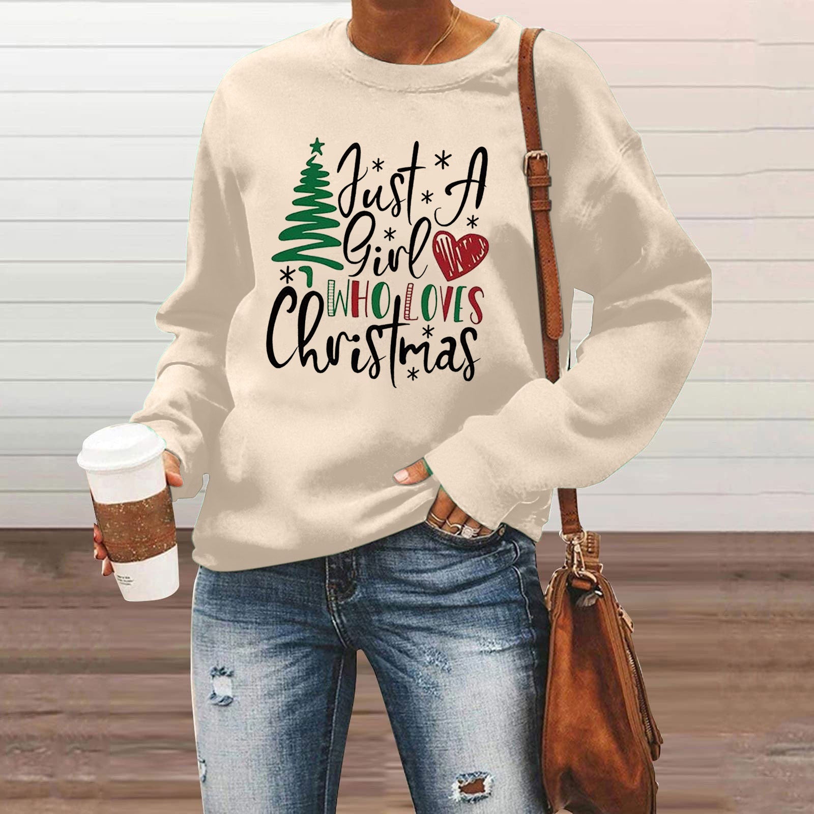 Christmas Men's And Women's Casual Long Sleeve Crew Neck Sweater Hoodie Top