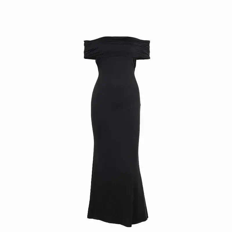 Robe Socialite Style Élégant - Dos Nu Épaules Dénudées Sexy