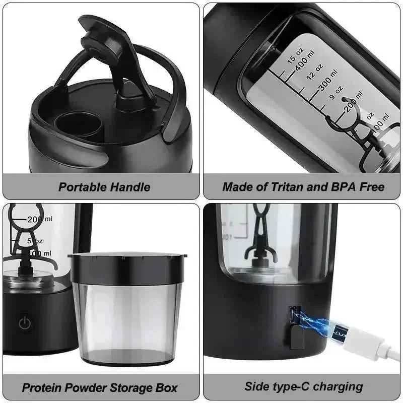Bouteille Shaker à Protéine de Lactosérum Électrique Portable