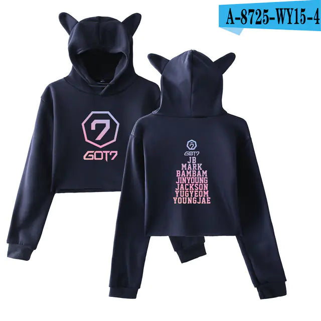GOT7 Hoodie with Cat Print - Unisex Kpop Style