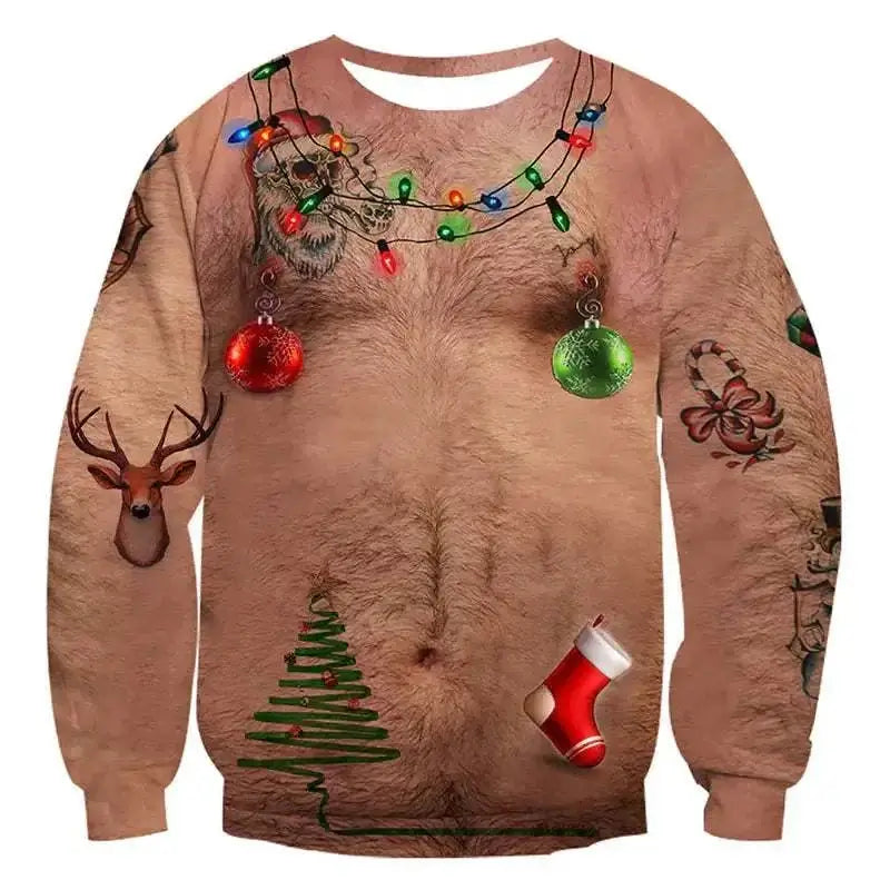 Hoodies Couple Noël 2023 - Imprimé Digital Amusant