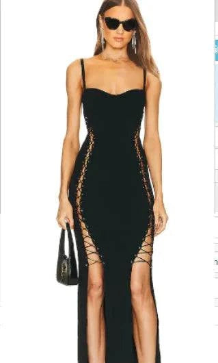 Robe Bodycon Sans Manches - Design Bretelles Croisées Sexy