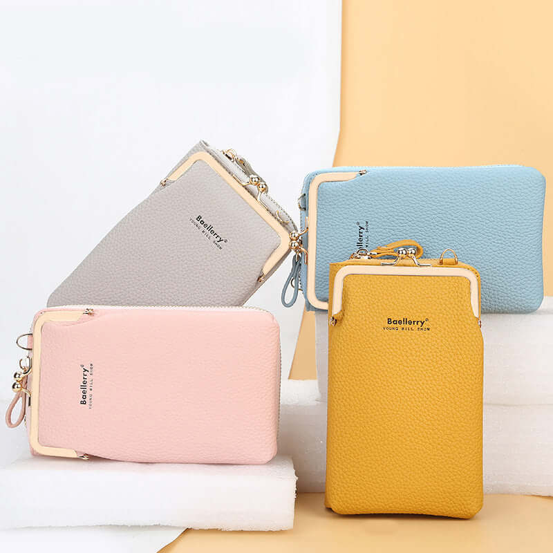 Women's Shoulder Bag with Lock – Mini Square Crossbody Bag Korean Style PU Leather in pastel colors.