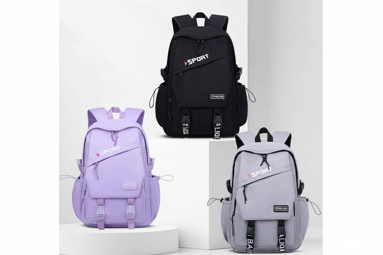 Girls' Large Capacity School Backpack – Waterproof Oxford Bag for Teens in multiple colors.