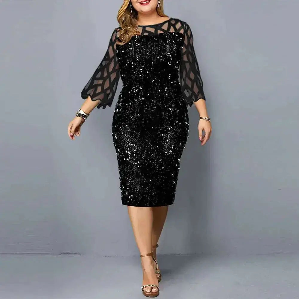 Robe de Soirée Paillettes Grande Taille - Sexy Night Club