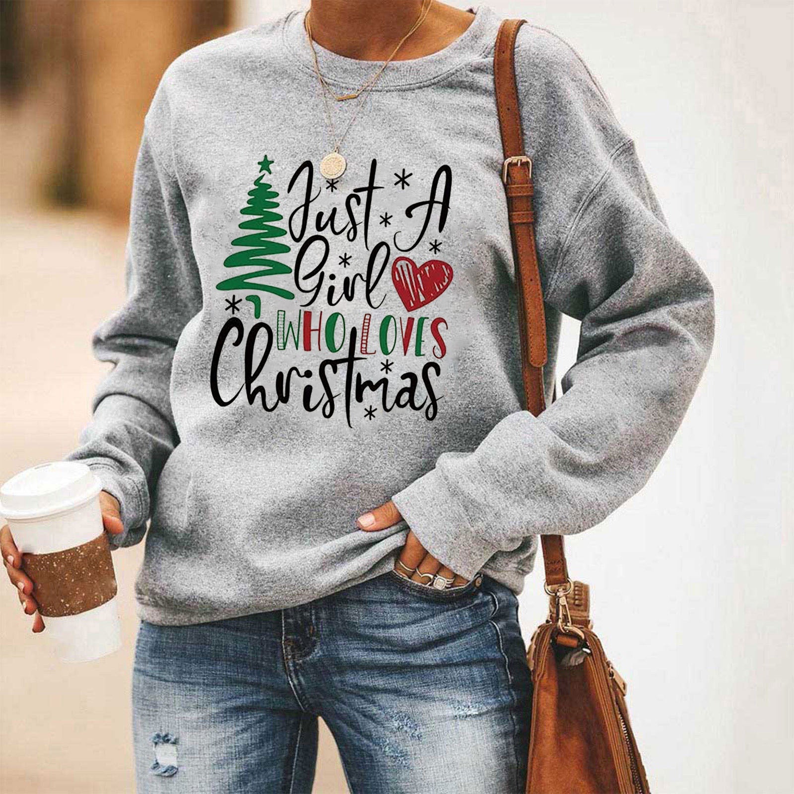 Christmas Men's And Women's Casual Long Sleeve Crew Neck Sweater Hoodie Top