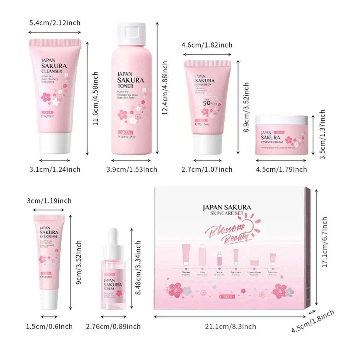 Coffret Soins Sakura Japon - Set Beauté Fleurs de Cerisier Voyage Cadeau