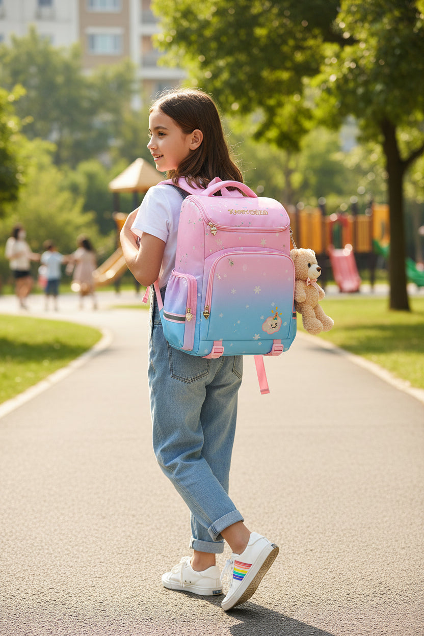 Kids' Starry Sky Backpack – Spine Protection & Waterproof School Bag in various colors by Topbear