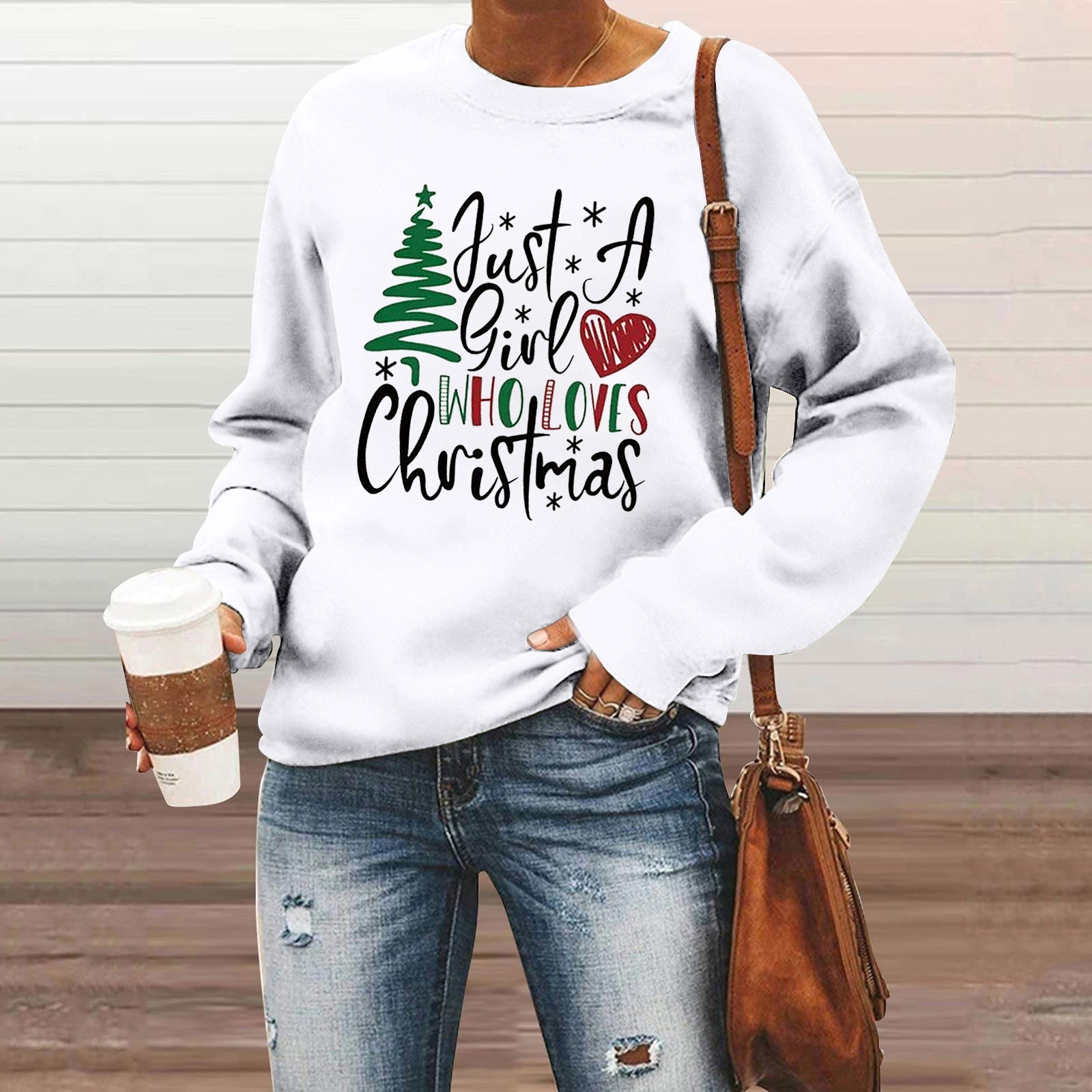 Christmas Men's And Women's Casual Long Sleeve Crew Neck Sweater Hoodie Top