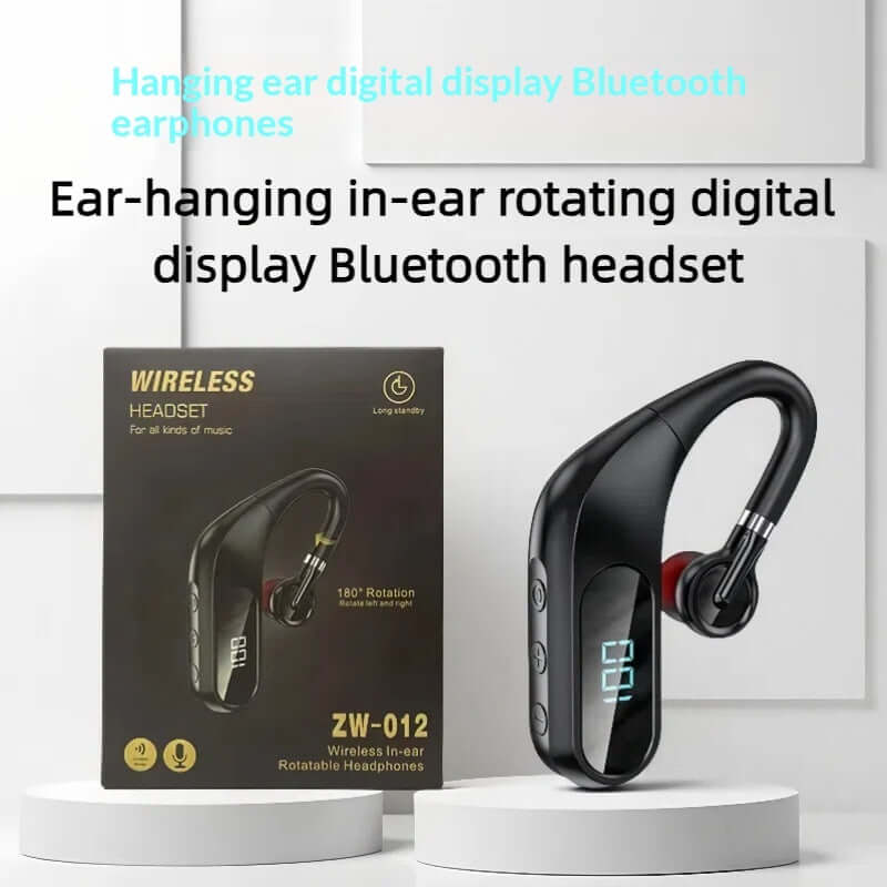 Bluetooth Earbuds With Digital Display Over-ear Design Noise Cancellation And Wireless In-ear For Sports with digital screen.