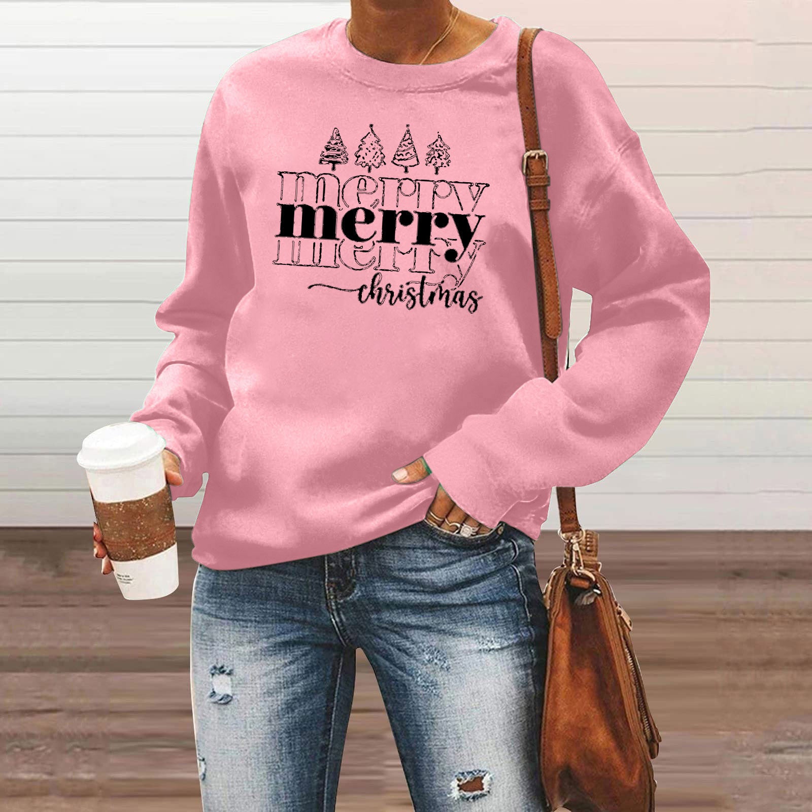 Christmas Men's And Women's Casual Long Sleeve Crew Neck Sweater Hoodie Top