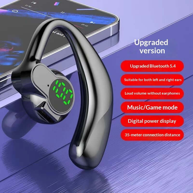 Bluetooth Earbuds With Digital Display Over-ear Design Noise Cancellation And Wireless In-ear For Sports