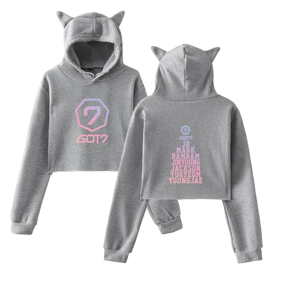 GOT7 Hoodie with Cat Print - Unisex Kpop Style