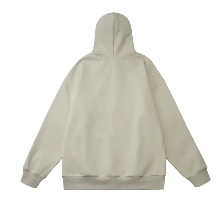 Elegant Fleece-lined Letter Sweater Jacket