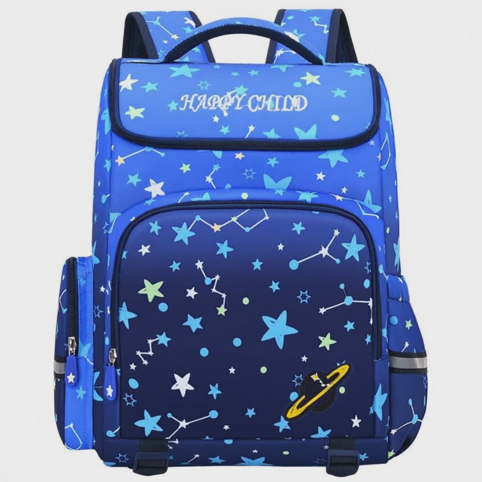 Kids' Starry Sky Backpack – Spine Protection & Waterproof School Bag