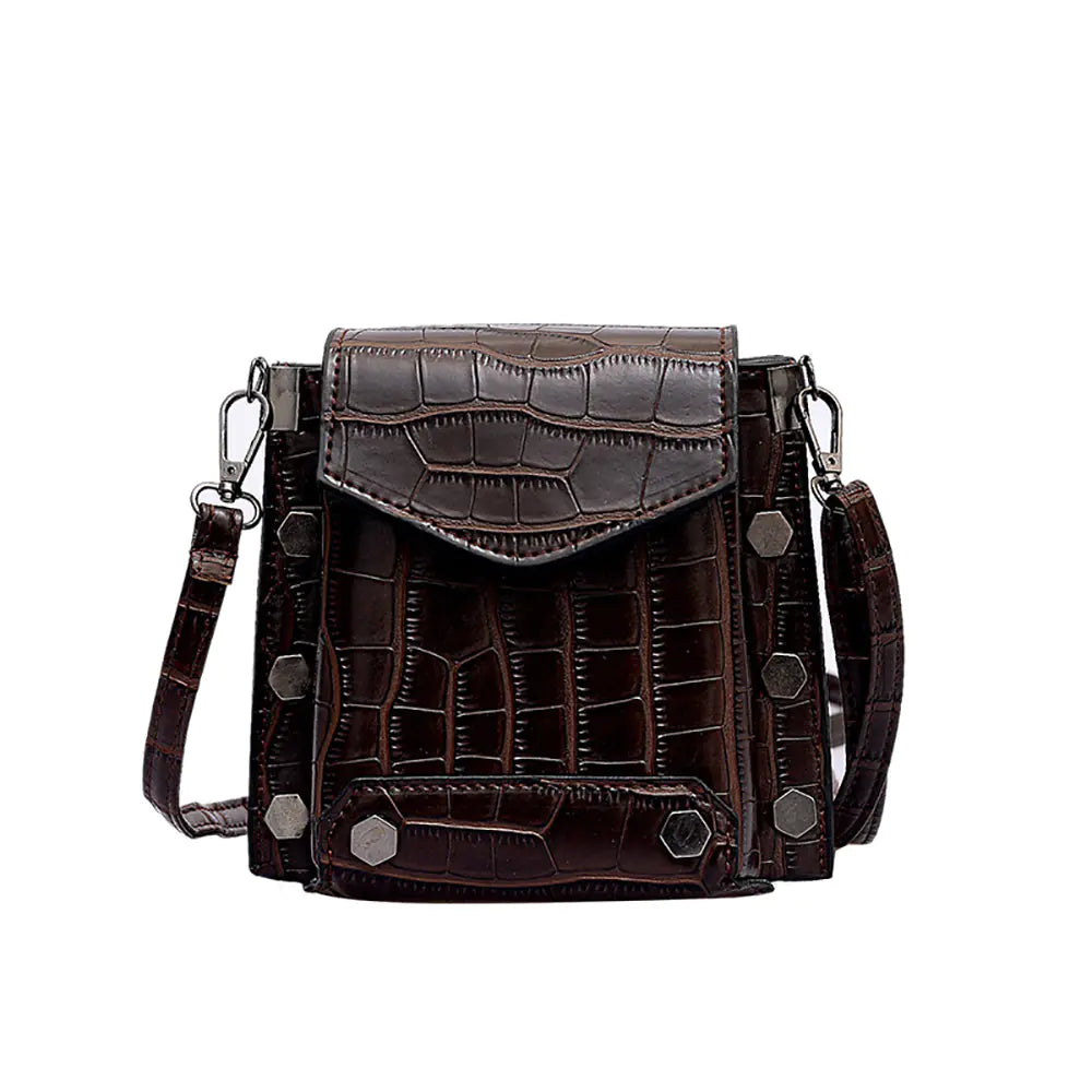 Sac Crossbody Femme Effet Crocodile - Élégance Intemporelle